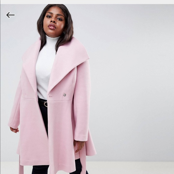 asos pink coat